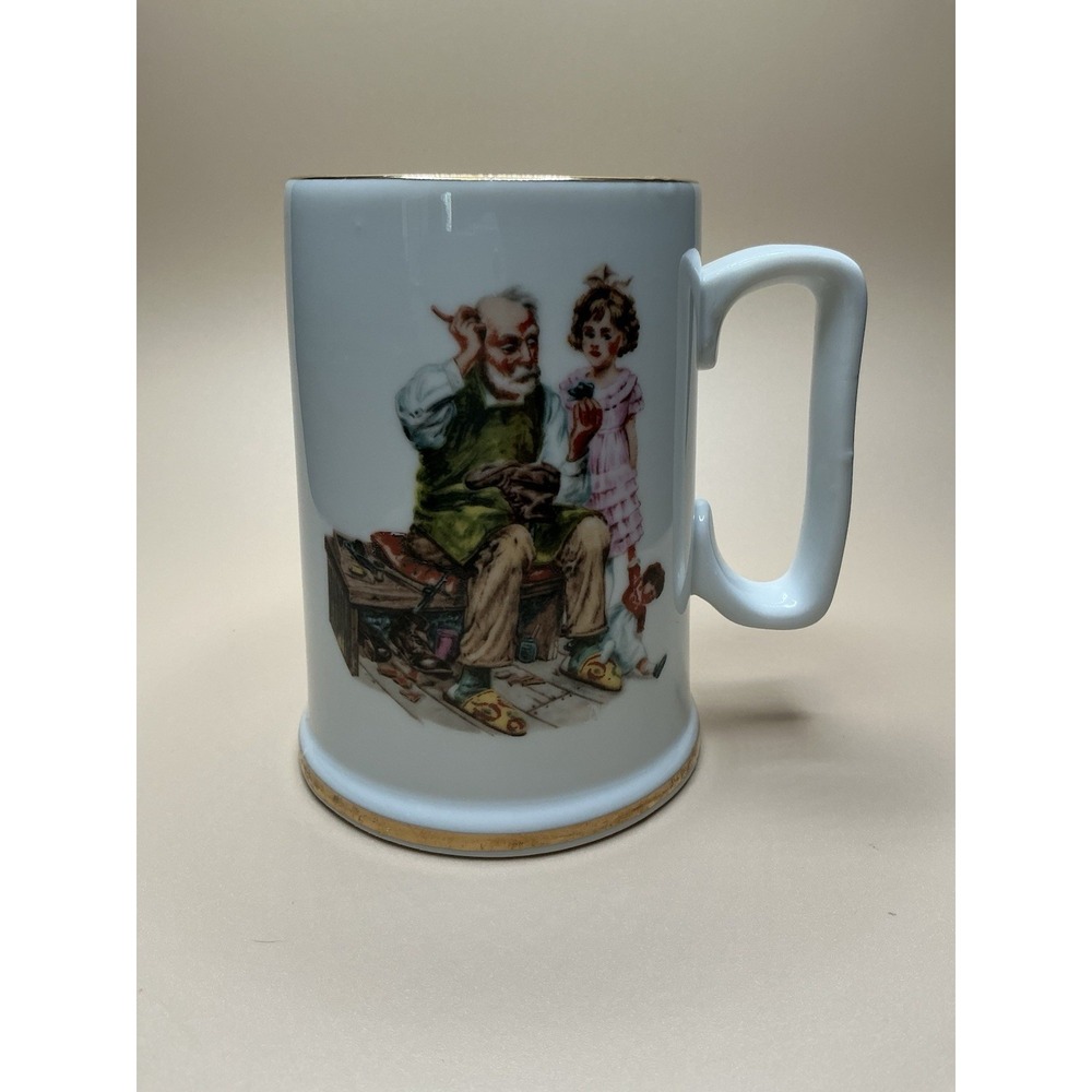 Vintage Norman Rockwell Museum,‎ "The Cobbler" Coffee Mug, Excellent 1986